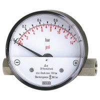 WIKA 700.0X Differential Pressure Gauge, with Magnetic Piston, without/with Separation Diaphragm, NG 080