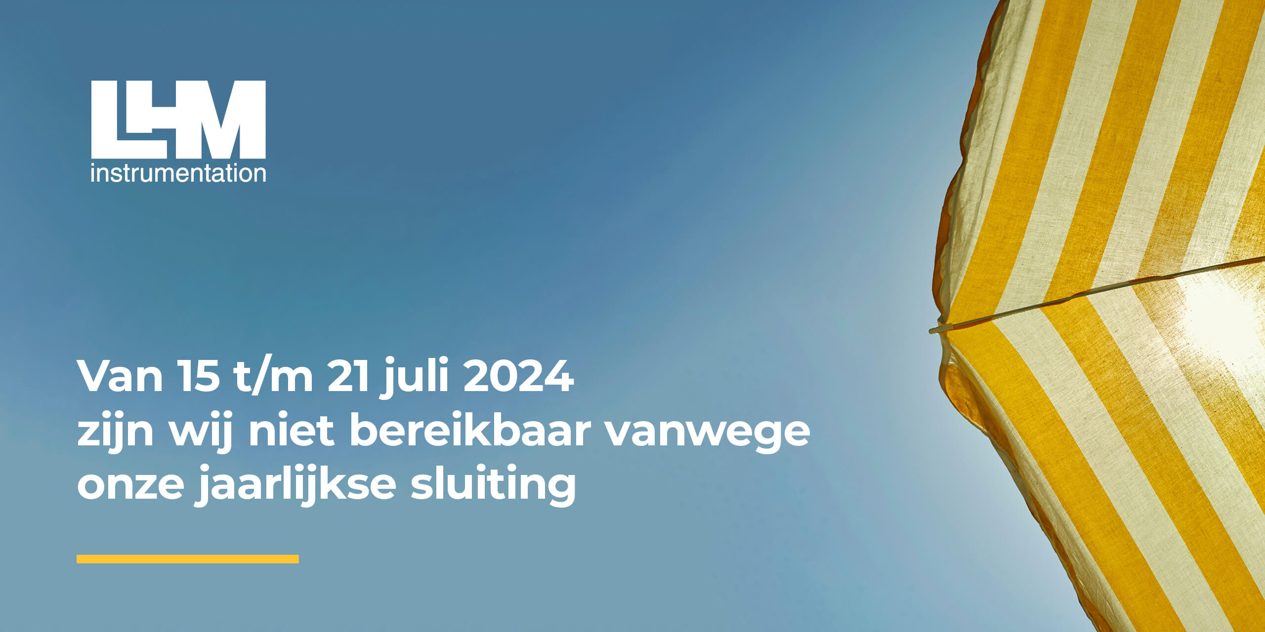 Banner Jaarlijkse sluiting